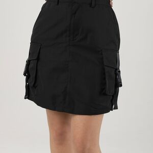 Noisy May Black Mini Skirt with Buckles | XS